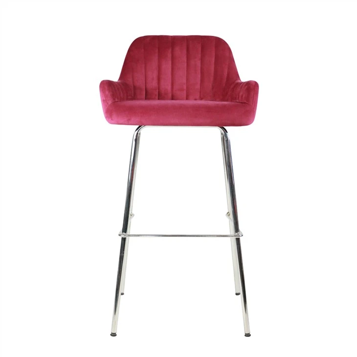 Moderné ergonomické kovové nohy s látkovým poťahom na barové kreslo na raňajky