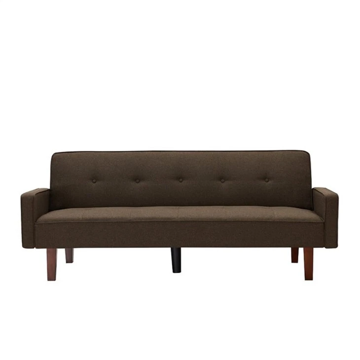 Ľanová Čalúnená tufovaná rozkladacia pohovka Futon