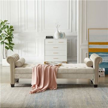 Rozkladacia pohovka Bench Velvet Rolled Arm